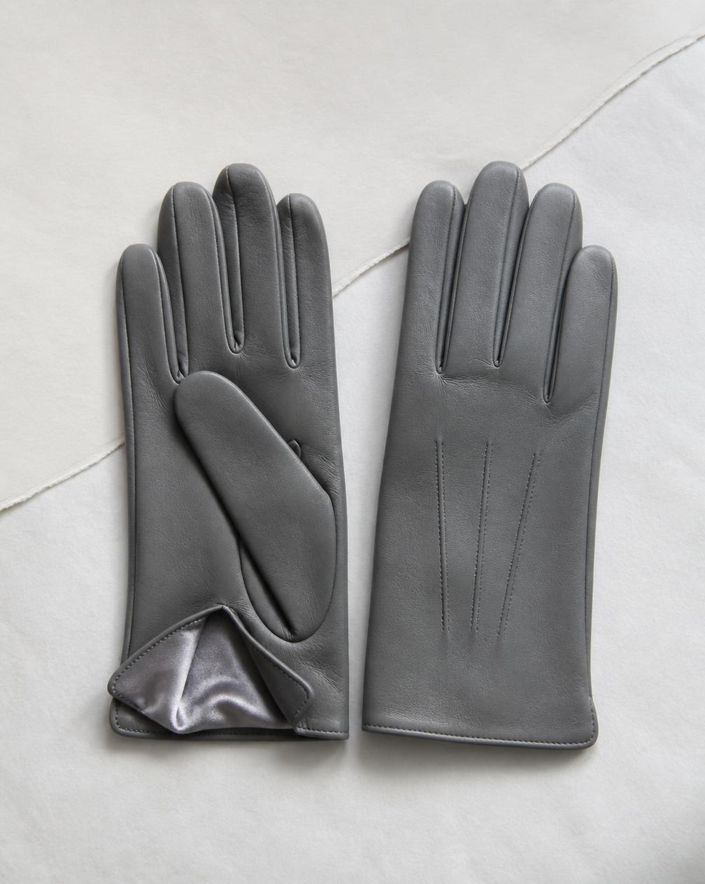 Gants Cuir d'Agneau Ardoise — Agneau plongé, doublure soie